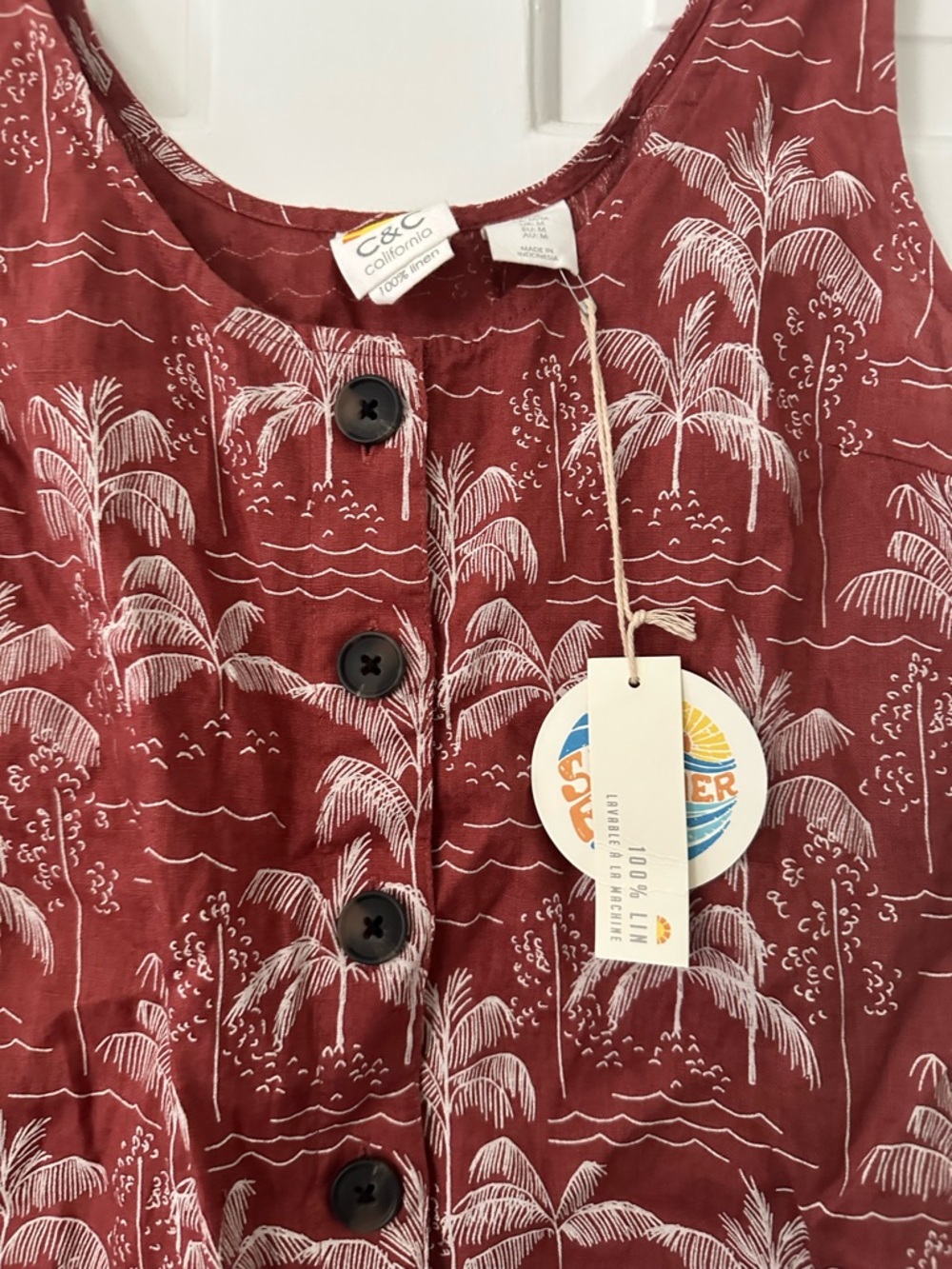 NWT linen button up tank